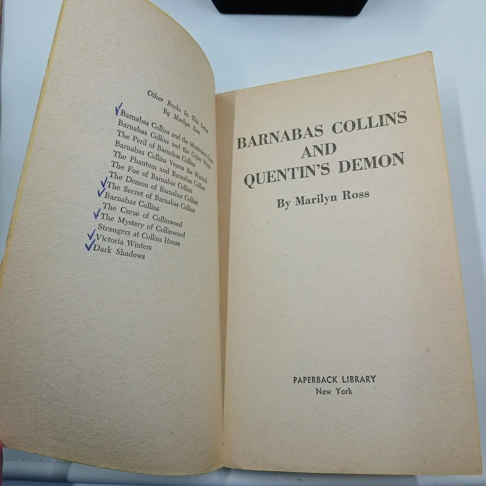 Vintage 1970‎ Barnabas Collins and Quentin's Demon Marilyn Ross Dark Shadows